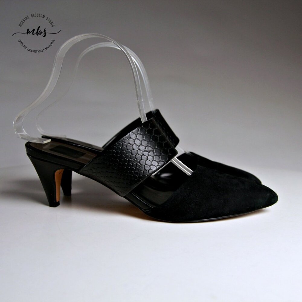 Dolce Vita Snake Print Kitten Heels in Black Women Size 8